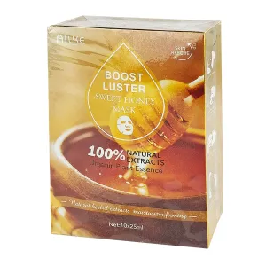 AILKE Boost Luster Skin Rescue Sweet Honey Face Mask – 100% Natural Herbal Extracts, Moisturizing & Firming (10 x 25ml)